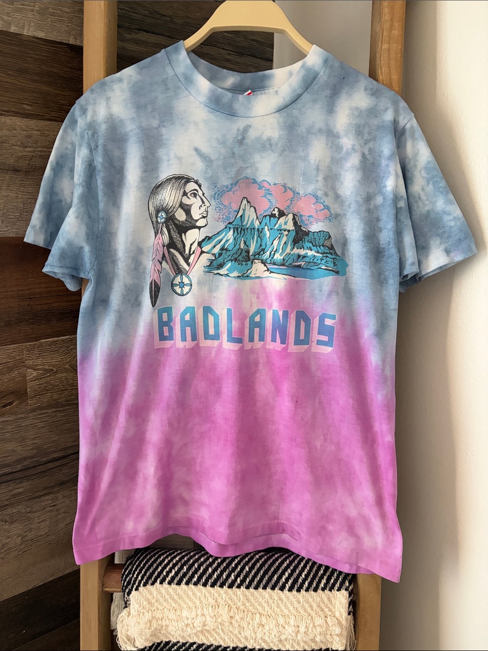 Vintage 80’s Badlands Native American Custom Tie Dye Tee